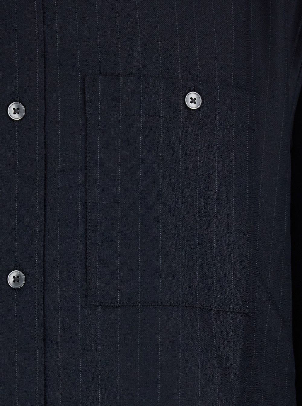 TONYWACK Blue Pinstriped Shirt with Pointed Collar in Wool Blend Man Size US XL / EU 56 / 4 - 3 Thumbnail