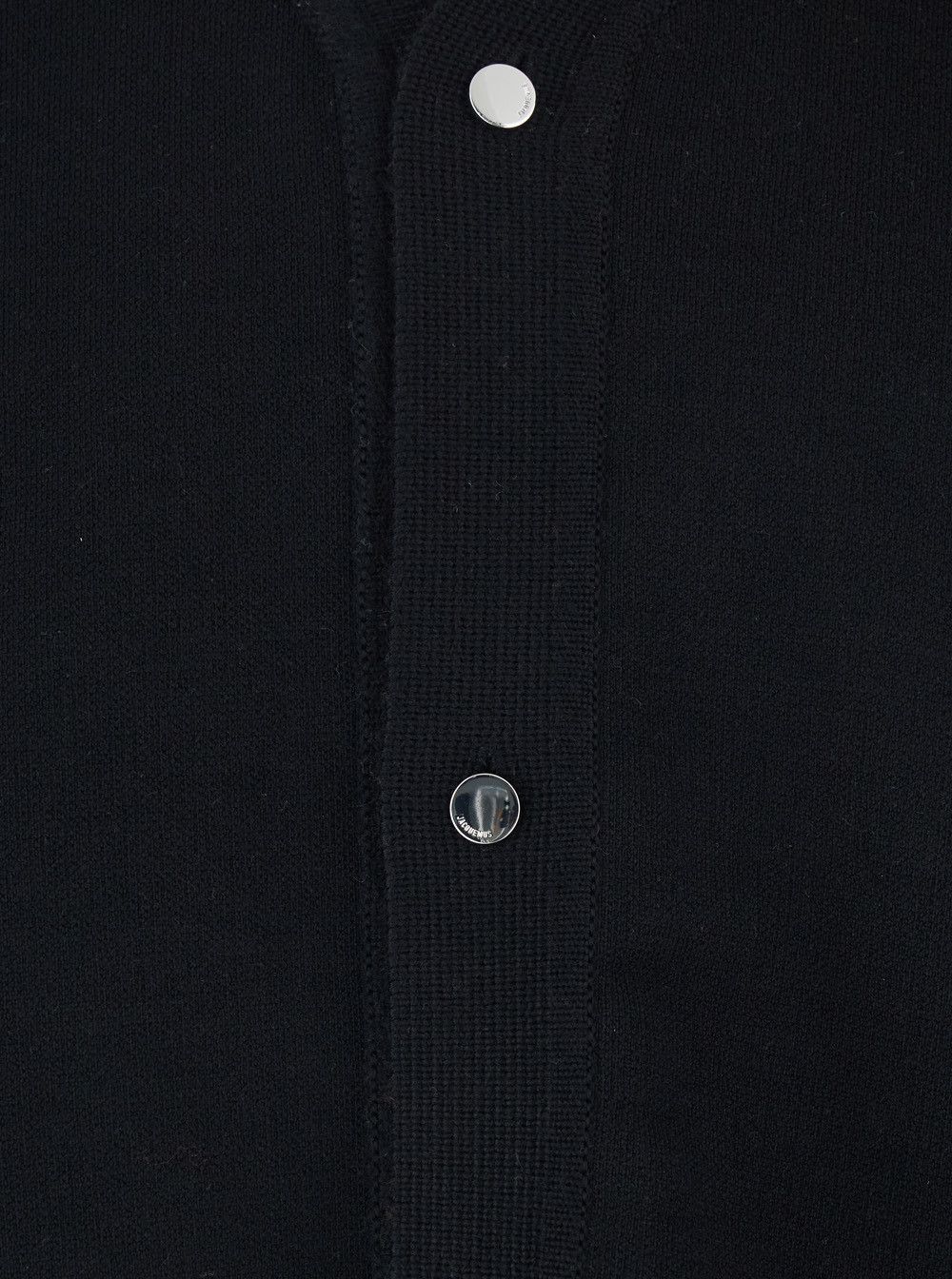 Jacquemus Black V-Neck Cardigan with J Logo on the Back in Wool Man Size US L / EU 52-54 / 3 - 3 Thumbnail