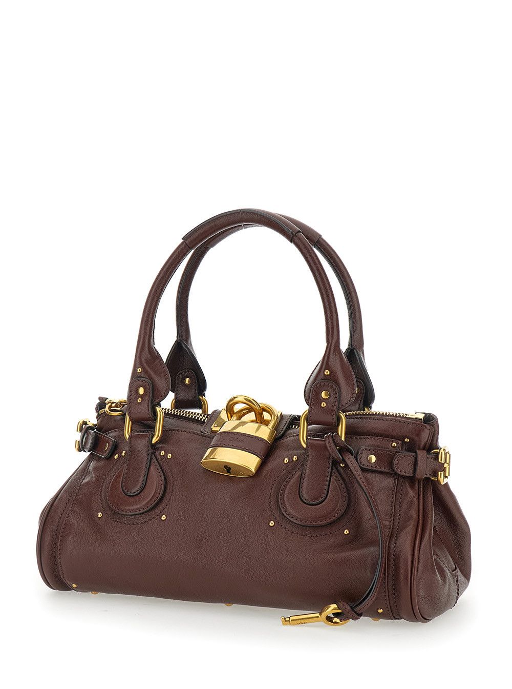 Chloe Brown 'Paddington' Shoulder Bag with Oversized Lock and C-Shaped Buckles in Leather for Women Size ONE SIZE - 2 Thumbnail