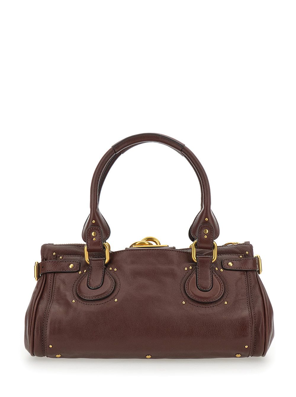 Chloe Brown 'Paddington' Shoulder Bag with Oversized Lock and C-Shaped Buckles in Leather for Women Size ONE SIZE - 4 Thumbnail
