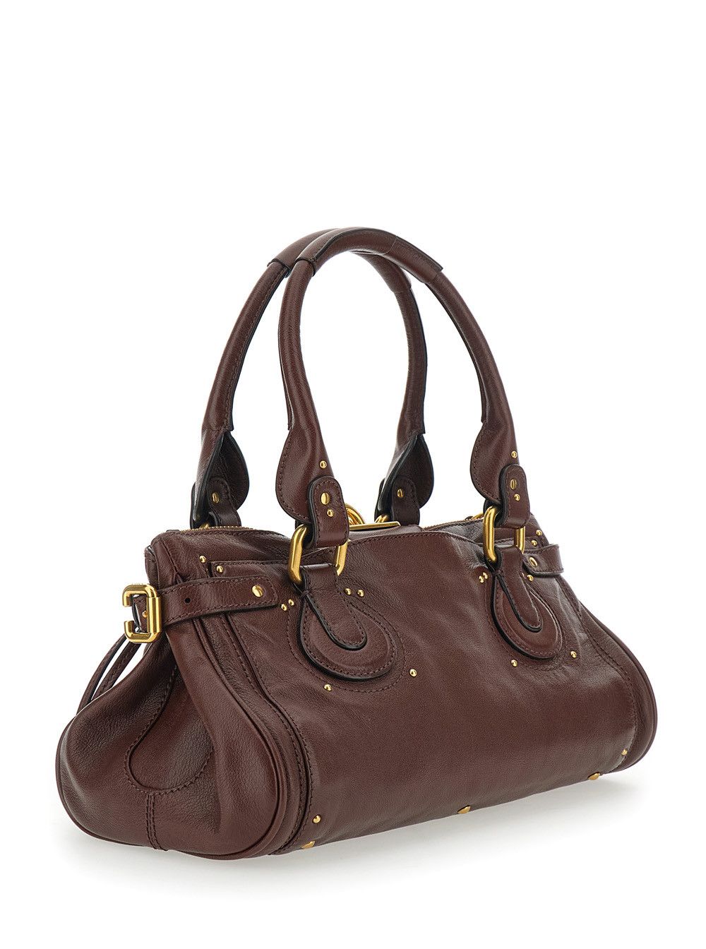 Chloe Brown 'Paddington' Shoulder Bag with Oversized Lock and C-Shaped Buckles in Leather for Women Size ONE SIZE - 3 Thumbnail