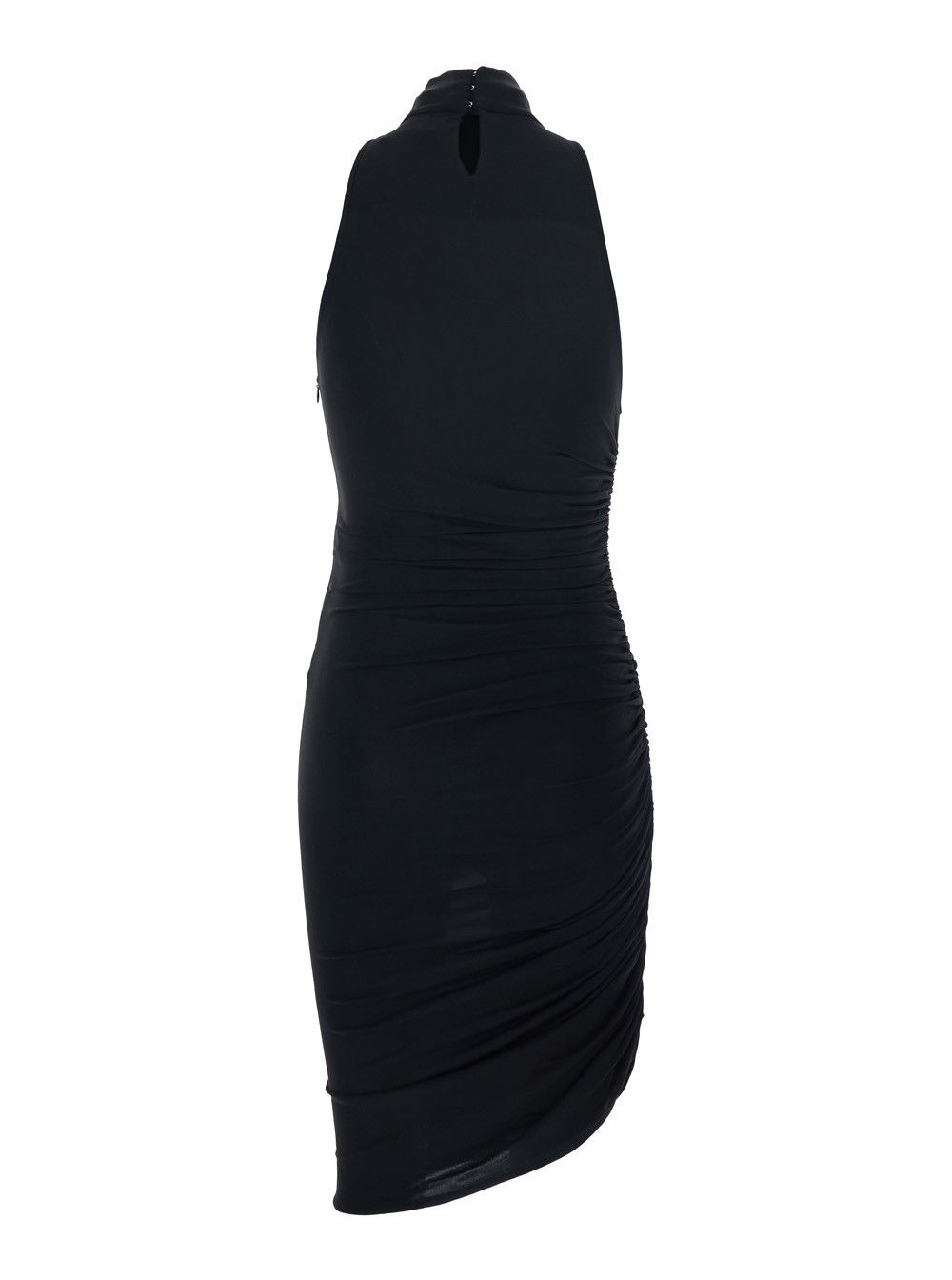 Jacquemus 'La Robe Piazza Courte' Black Dress with High Neck and Ruffle Details in Black Fabric Size M / US 6-8 / IT 42-44 - 2 Thumbnail