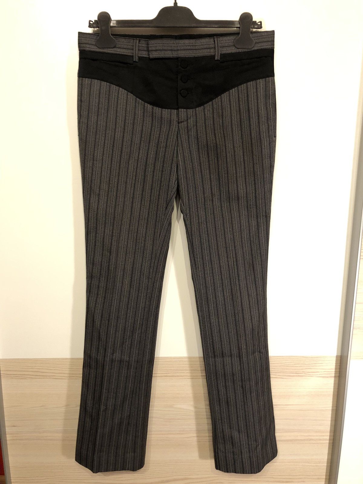 パンツ Dior Homme stripe slacks by hedi slimane Dior Dior Homme by Hedi Slimane Sample Striped Pants (Grey/Black