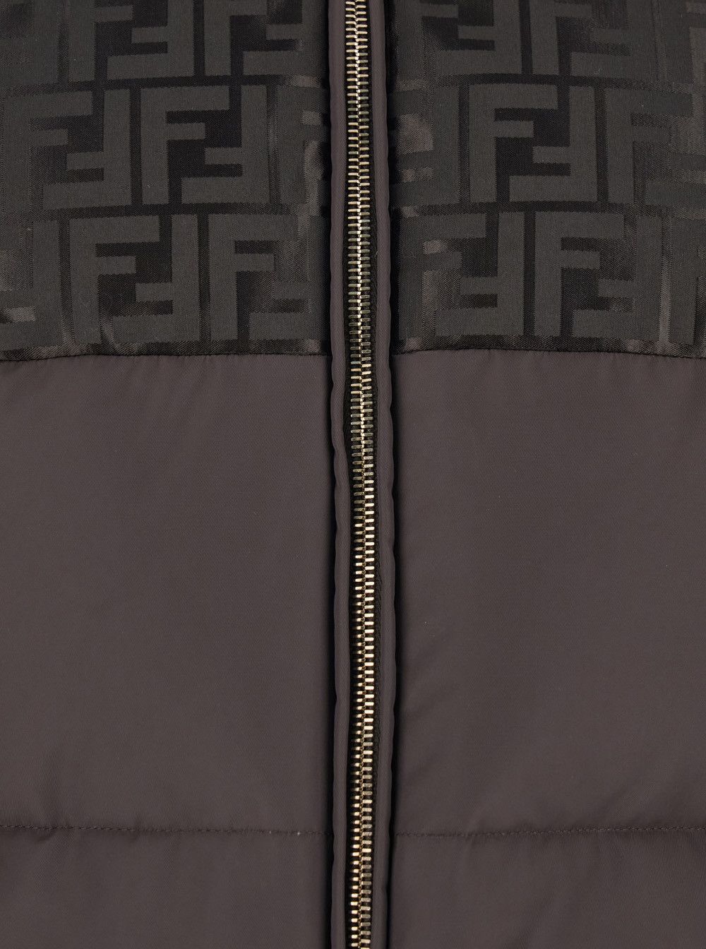 Fendi Brown Down Jacket with Drawstring Hood and FF Motif in Tech Fabric Woman Size M / US 6-8 / IT 42-44 - 3 Thumbnail