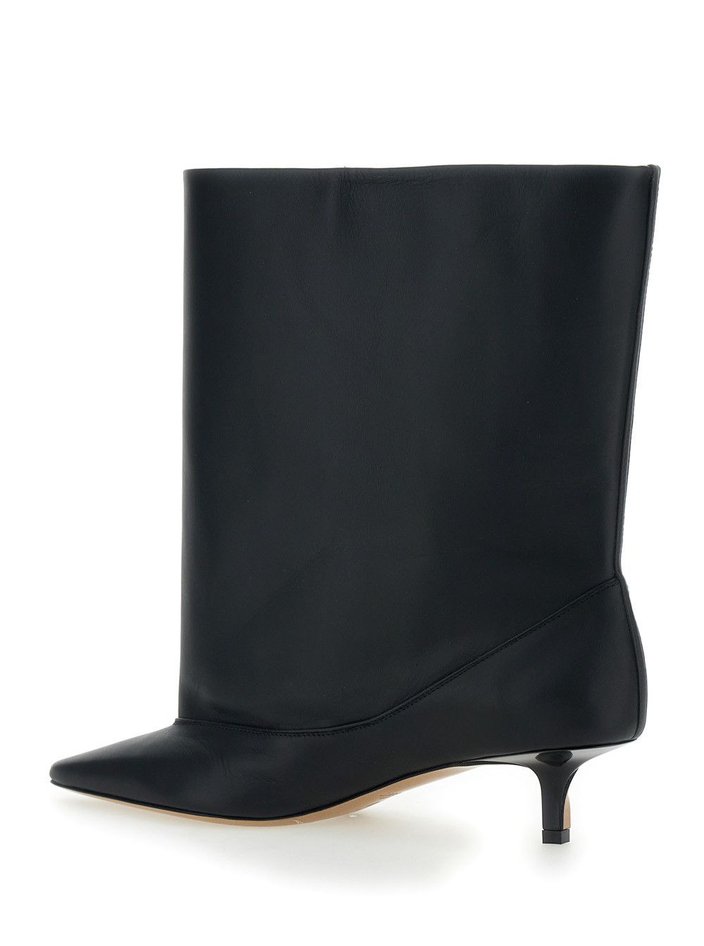 Jacquemus 'Les Bottes Tourni' Black Ankle Boots with Pointed Toe and Low Stiletto Heel in Leather Woman Size US 6 / IT 36 - 3 Thumbnail