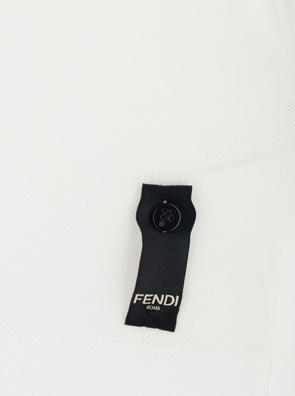 Fendi White Polo Shirt with Logo Patch on the Front in Cotton Pique Man Size US XL / EU 56 / 4 - 3 Thumbnail