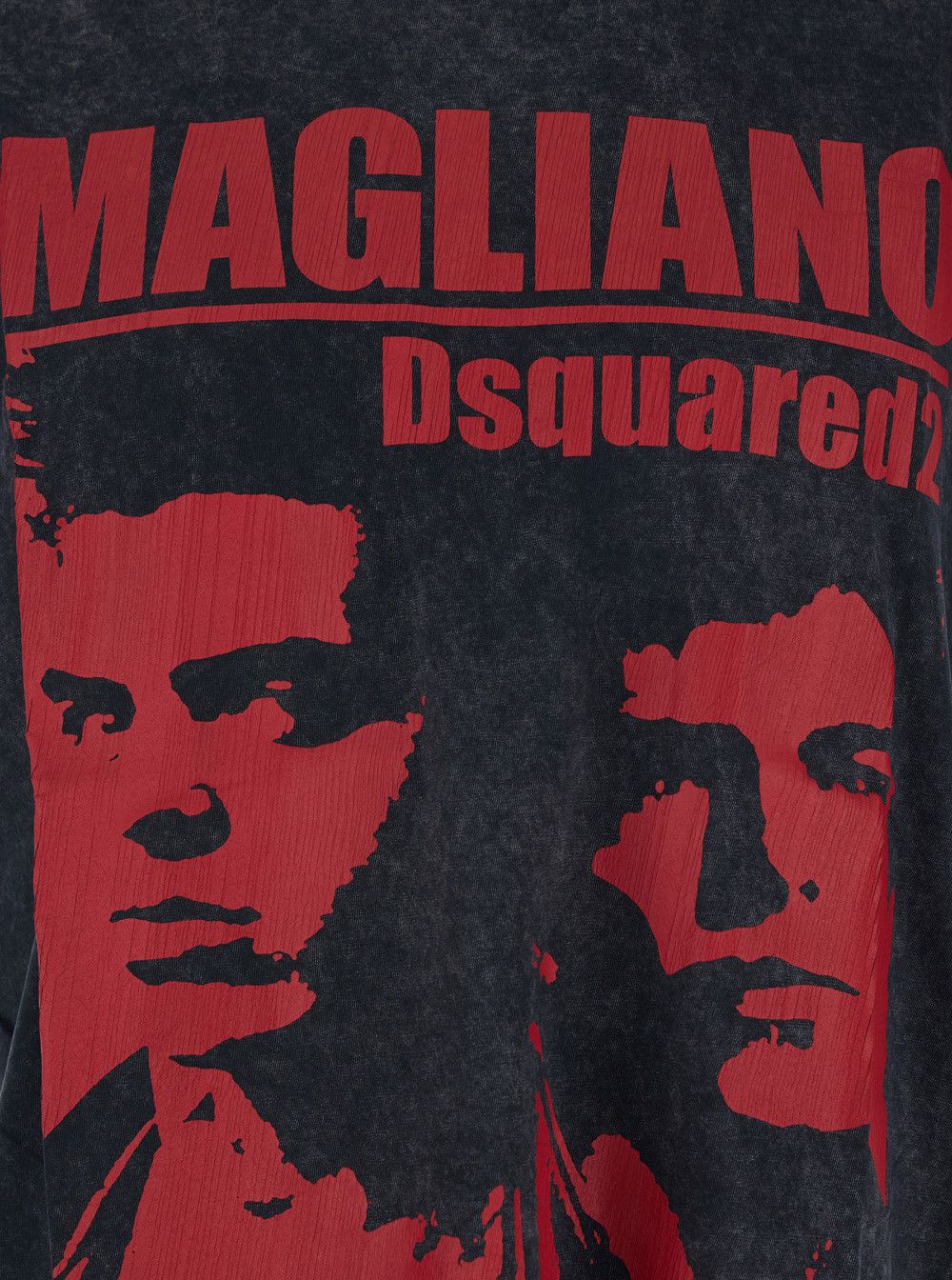 Dsquared2 'D2 x Magliano' Black Crew Neck Top with Logo Lettering and Front Print in Cotton Man Size US M / EU 48-50 / 2 - 3 Thumbnail