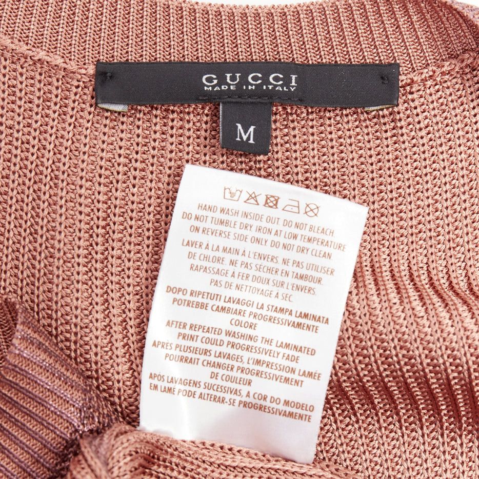 Gucci GUCCI metallic copper coated GG logo charm knit mini dress M Size M / US 6-8 / IT 42-44 - 8 Thumbnail
