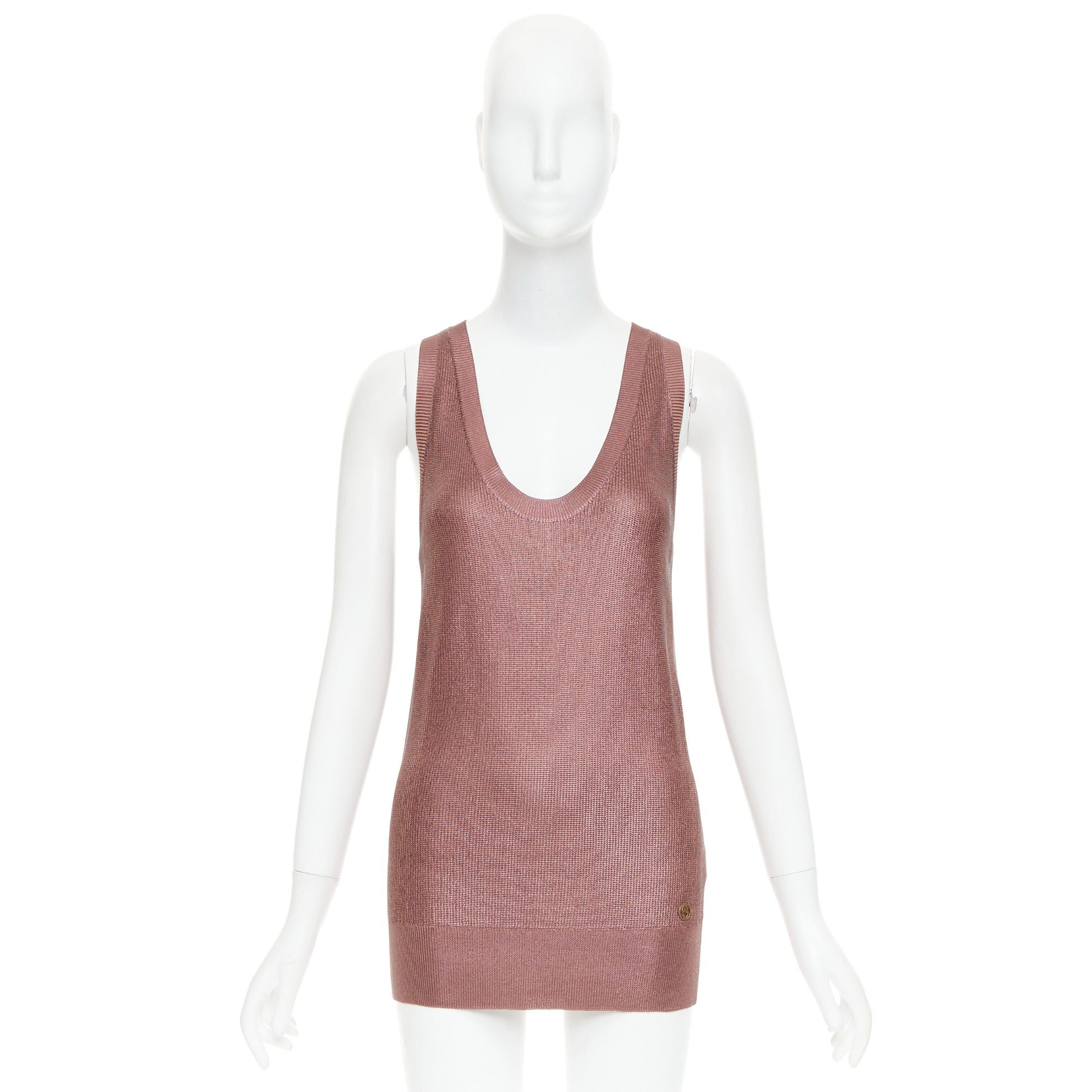 Gucci GUCCI metallic copper coated GG logo charm knit mini dress M Size M / US 6-8 / IT 42-44 - 9 Thumbnail