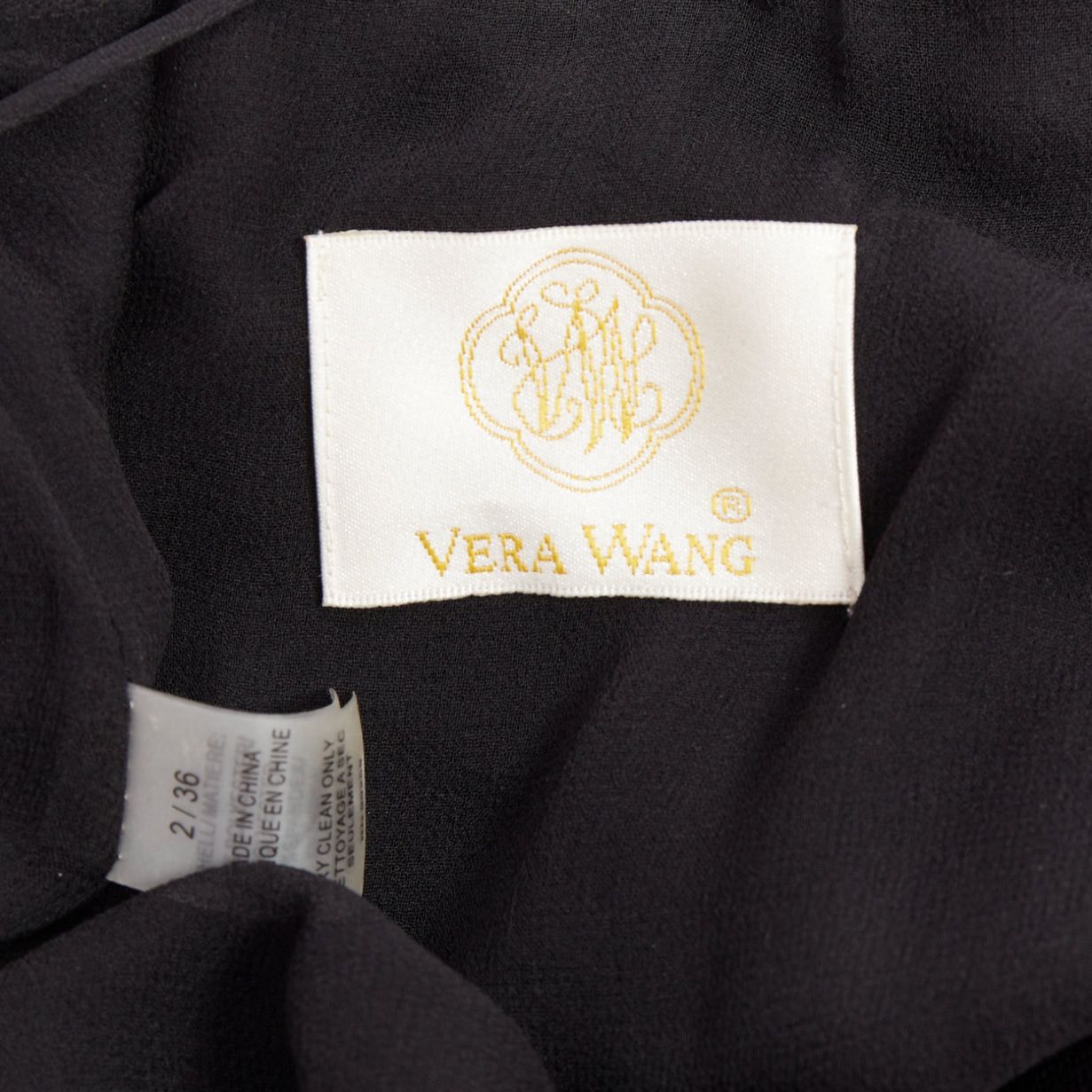 Vera Wang VERA WANG Vintage black one shoulder ruched waist silk lined dress US2 S Size S / US 4 / IT 40 - 8 Thumbnail