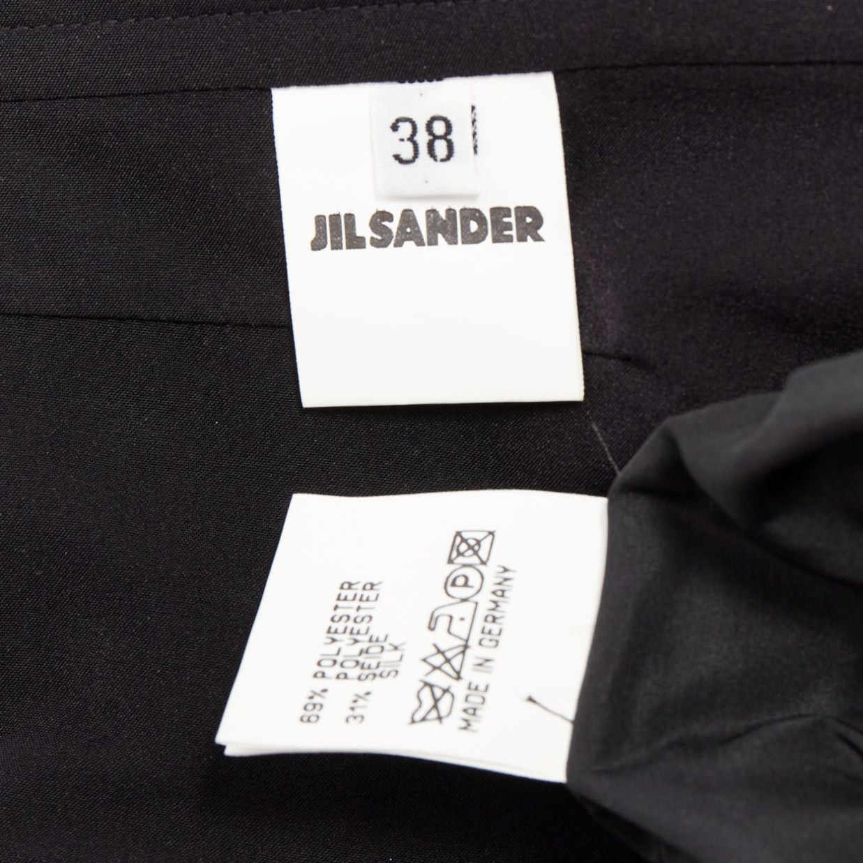 Jil Sander JIL SANDER black floral cloque applique sheer overlay bias dress FR38 M Size M / US 6-8 / IT 42-44 - 8 Thumbnail