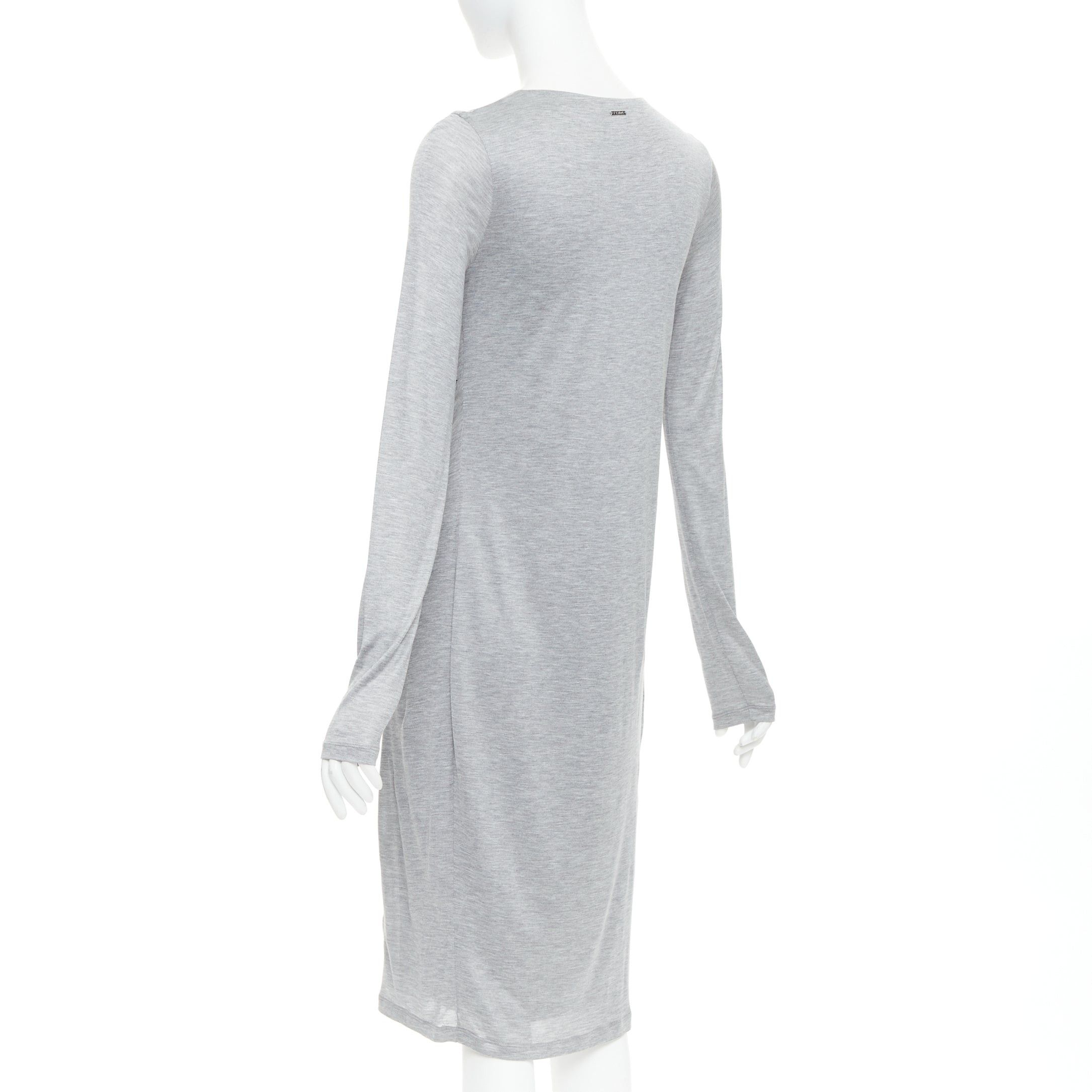 Fendi FENDI Vintage light grey draped jersey round neck midi dress IT40 S Size S / US 4 / IT 40 - 6 Thumbnail