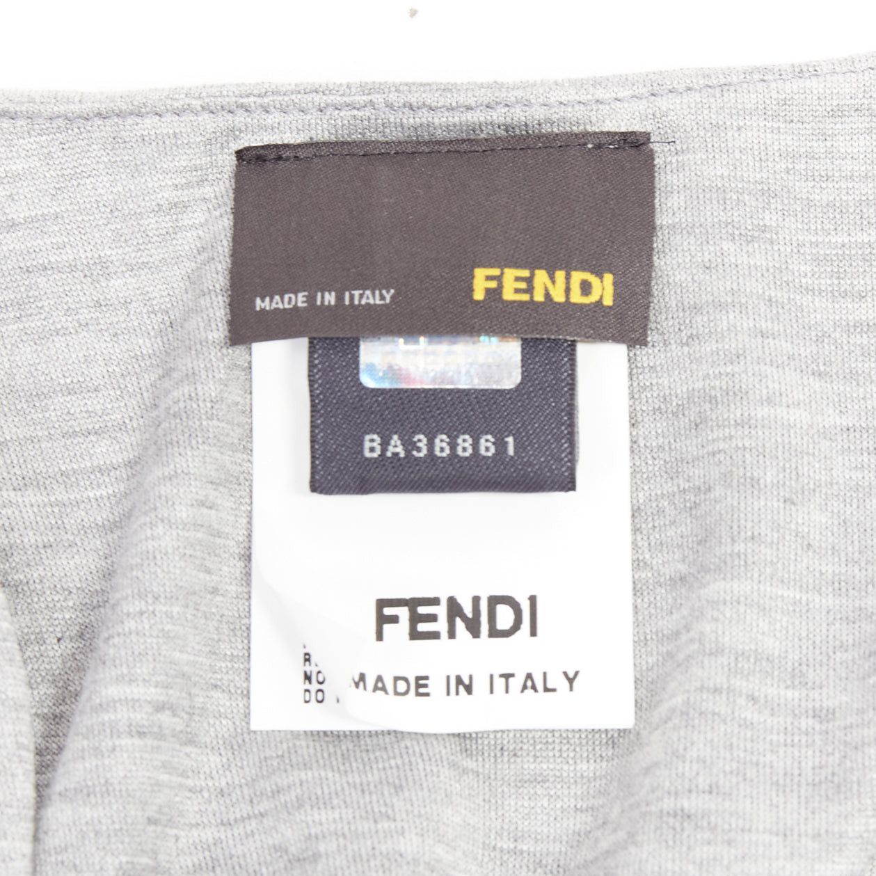 Fendi FENDI Vintage light grey draped jersey round neck midi dress IT40 S Size S / US 4 / IT 40 - 8 Thumbnail