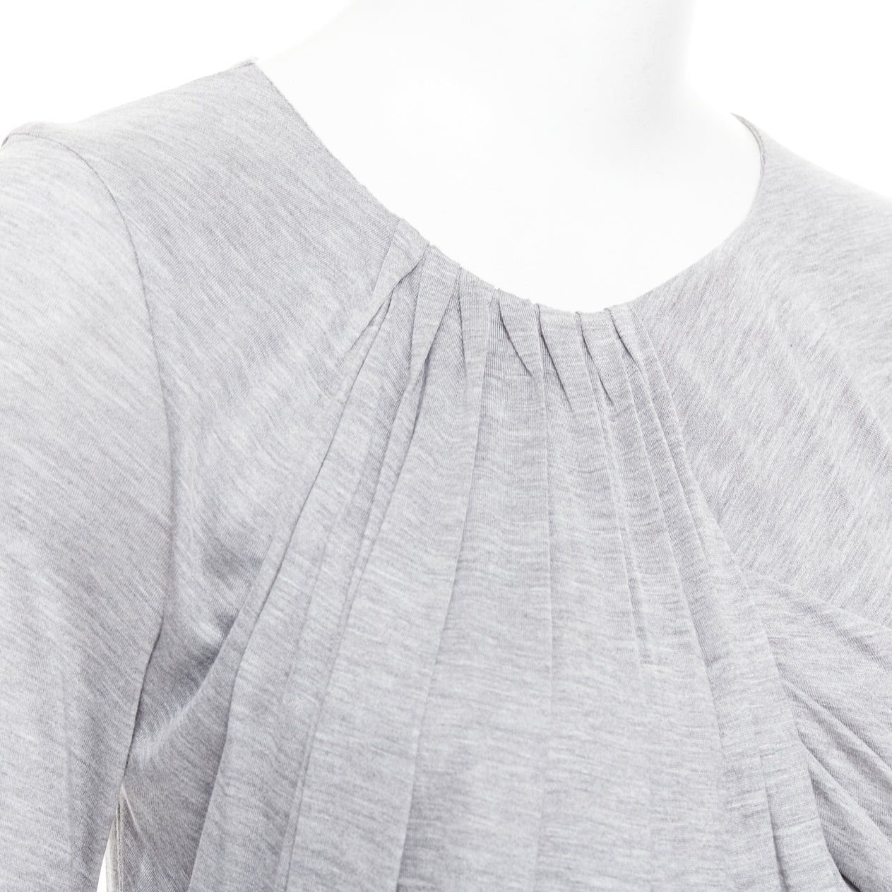 Fendi FENDI Vintage light grey draped jersey round neck midi dress IT40 S Size S / US 4 / IT 40 - 7 Thumbnail