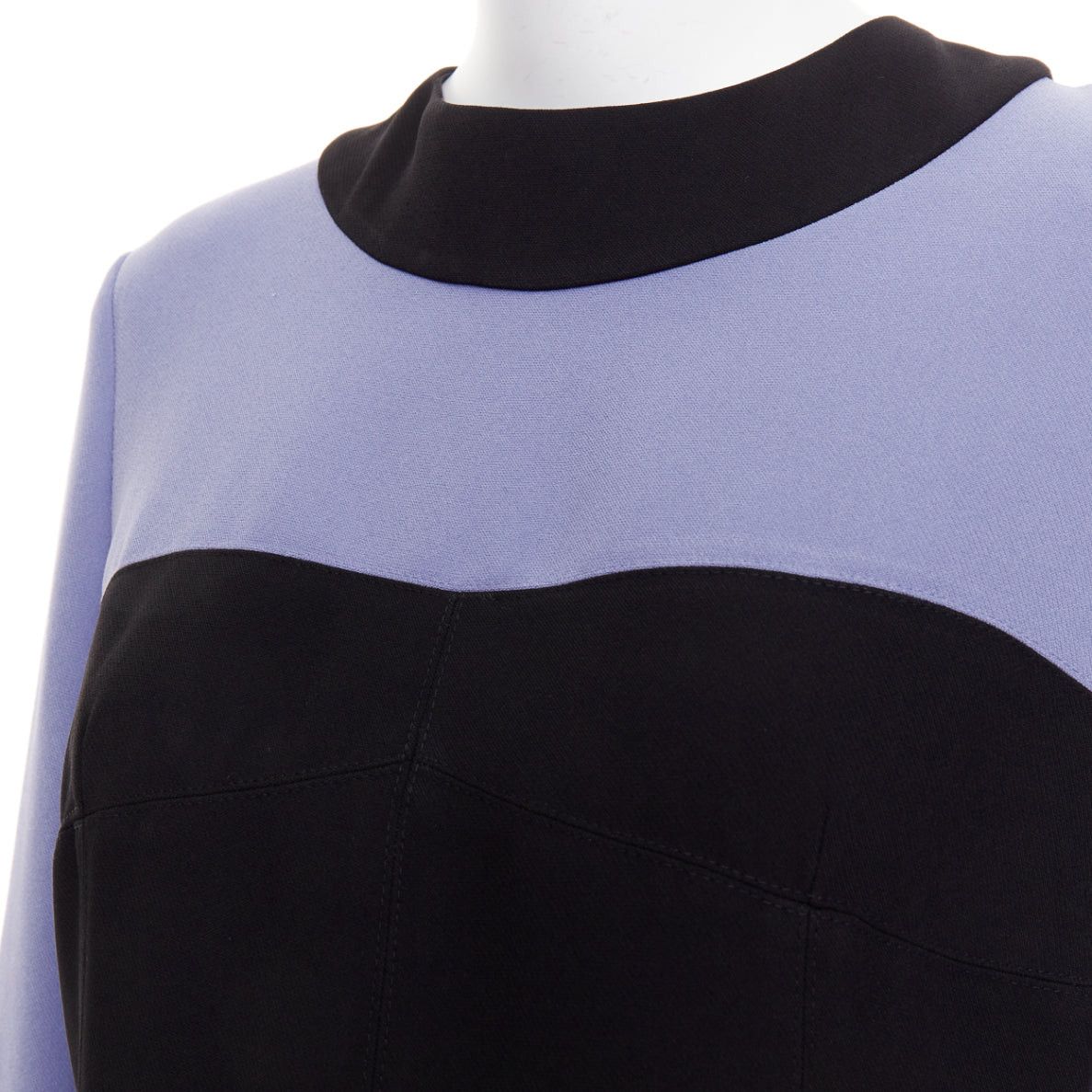 Marni MARNI purple green black colorblocked fit flare long sleeve mini dress IT42 M Size M / US 6-8 / IT 42-44 - 2 Thumbnail