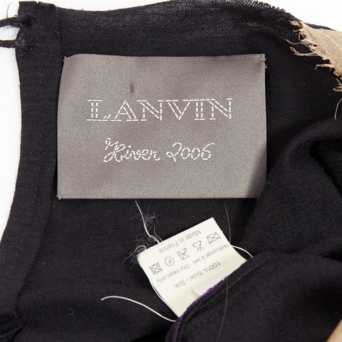 Lanvin LANVIN 2006 Runway purple nude silk gathered panelled cocktail dress FR36 S Size S / US 4 / IT 40 - 8 Thumbnail