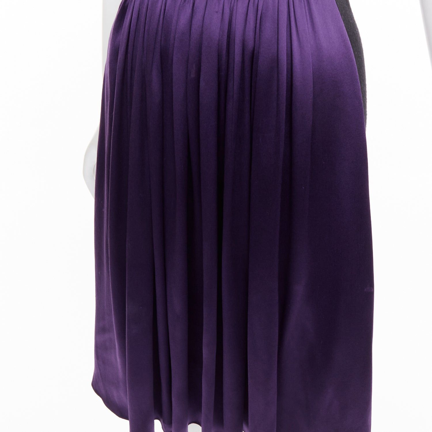 Lanvin LANVIN 2006 Runway purple nude silk gathered panelled cocktail dress FR36 S Size S / US 4 / IT 40 - 7 Thumbnail