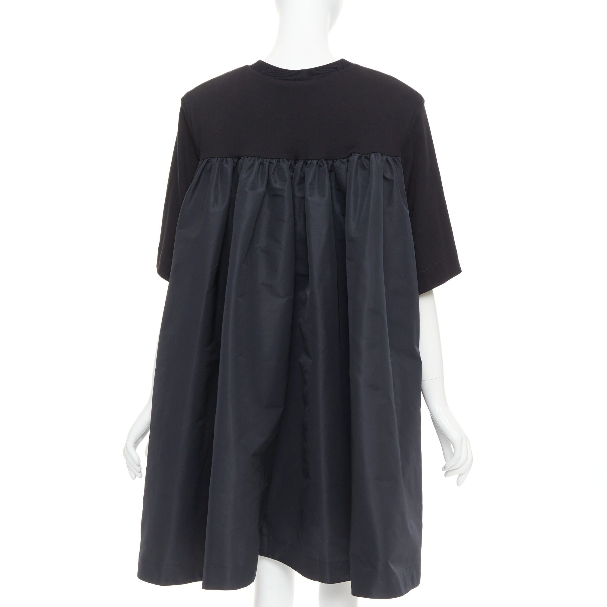 Alexander McQueen ALEXANDER MCQUEEN 2021 black hybrid flared back oversized tshirt dress IT48 XXL Size XL / US 12-14 / IT 48-50 - 4 Thumbnail