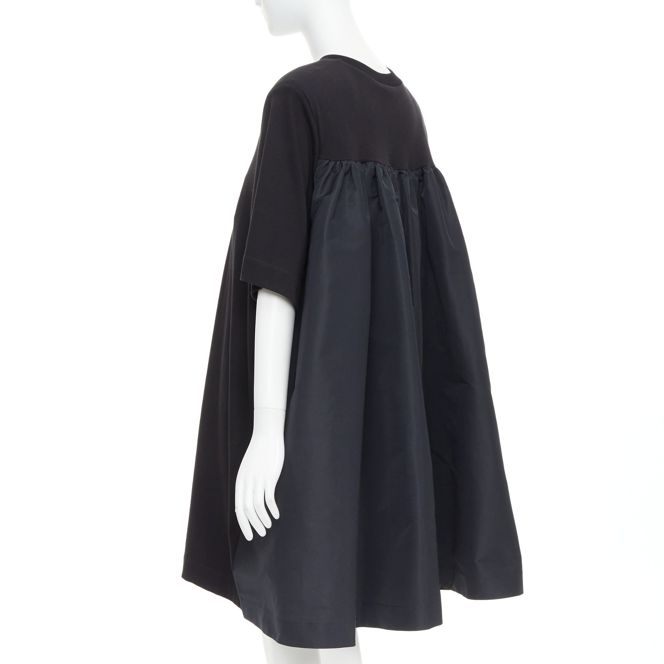 Alexander McQueen ALEXANDER MCQUEEN 2021 black hybrid flared back oversized tshirt dress IT48 XXL Size XL / US 12-14 / IT 48-50 - 5 Thumbnail