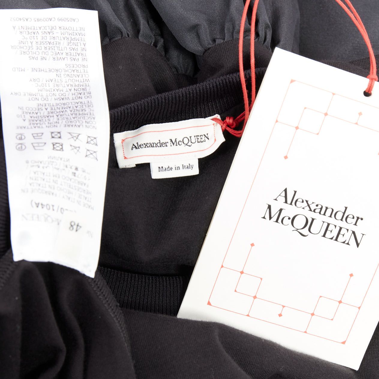 Alexander McQueen ALEXANDER MCQUEEN 2021 black hybrid flared back oversized tshirt dress IT48 XXL Size XL / US 12-14 / IT 48-50 - 8 Thumbnail