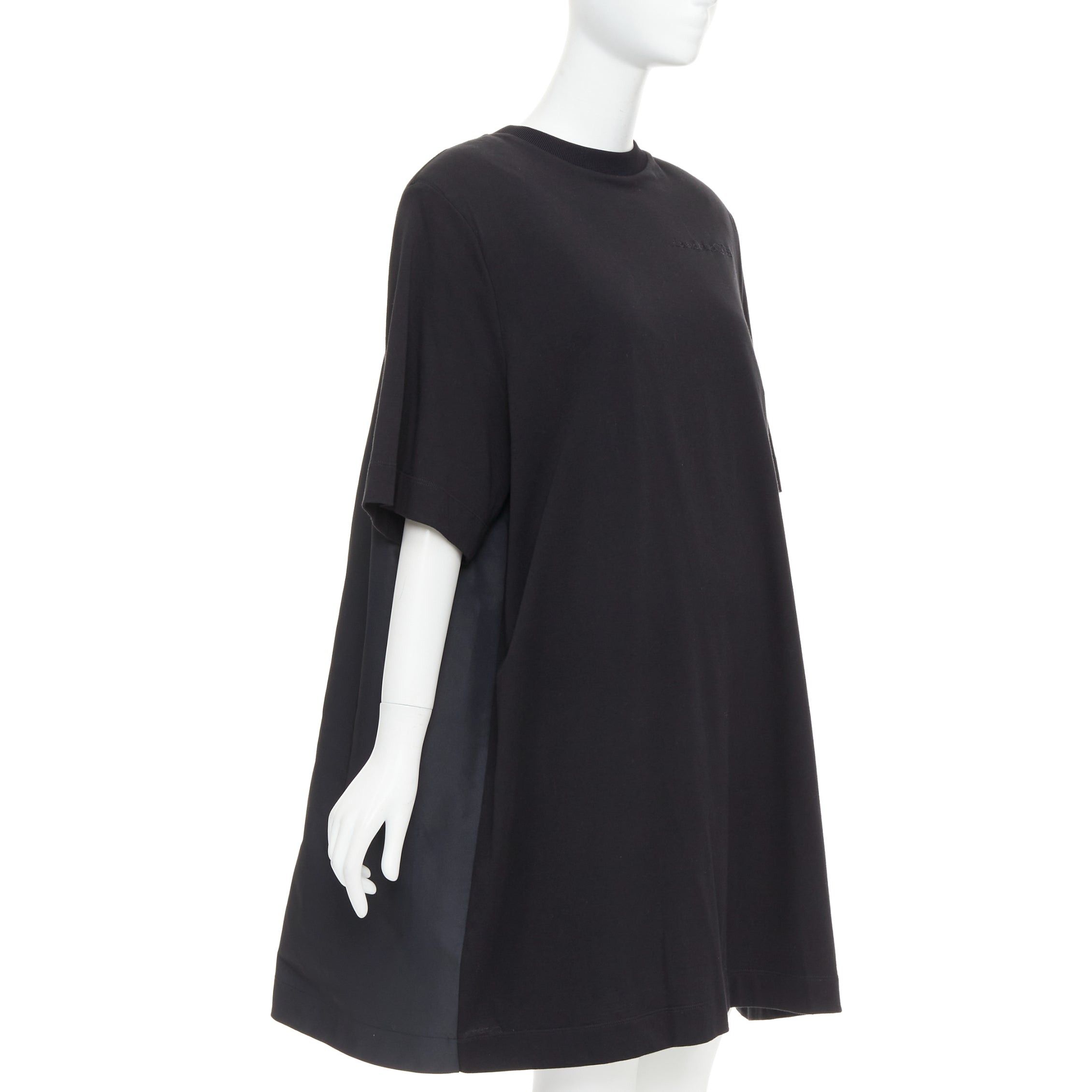 Alexander McQueen ALEXANDER MCQUEEN 2021 black hybrid flared back oversized tshirt dress IT48 XXL Size XL / US 12-14 / IT 48-50 - 2 Thumbnail