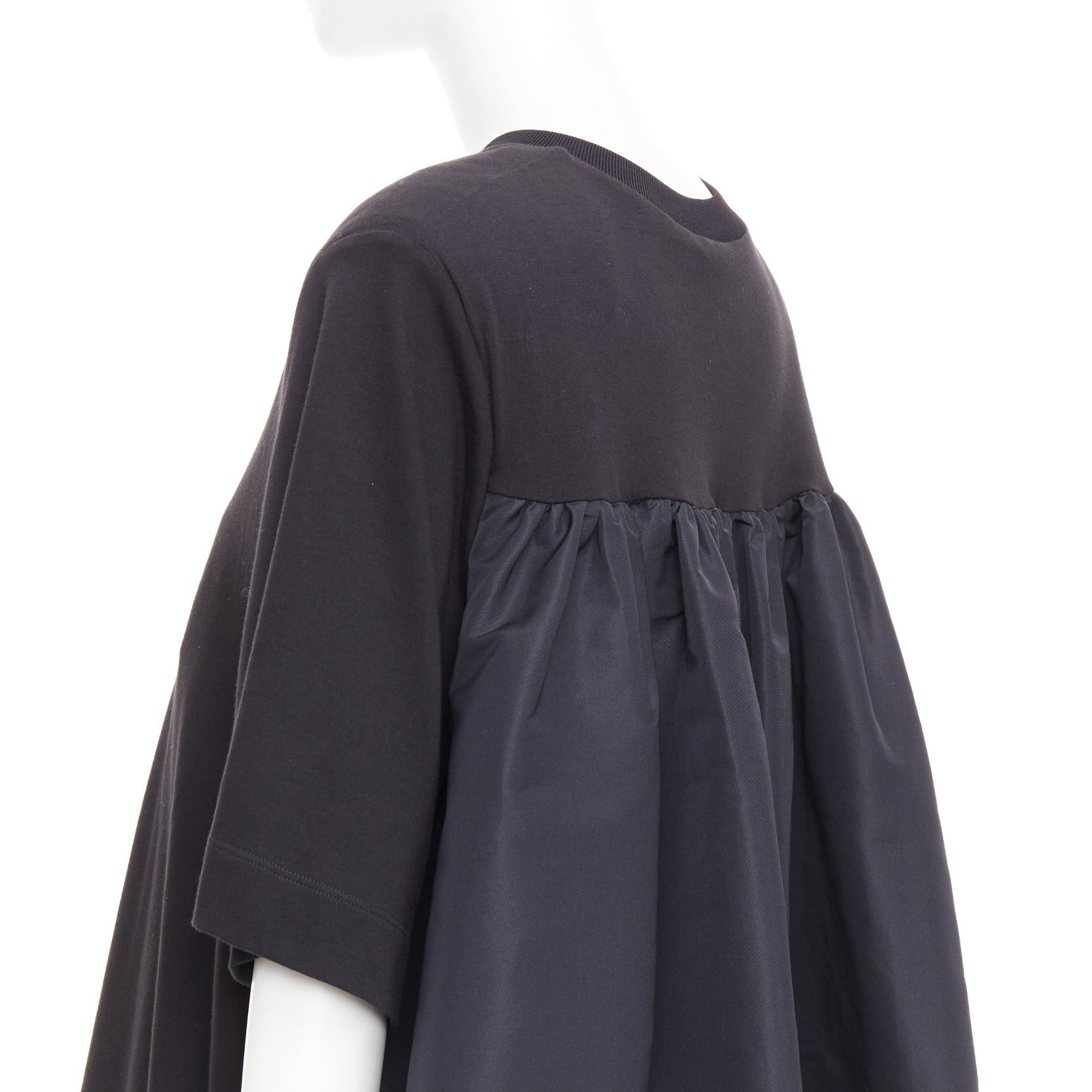 Alexander McQueen ALEXANDER MCQUEEN 2021 black hybrid flared back oversized tshirt dress IT48 XXL Size XL / US 12-14 / IT 48-50 - 6 Thumbnail