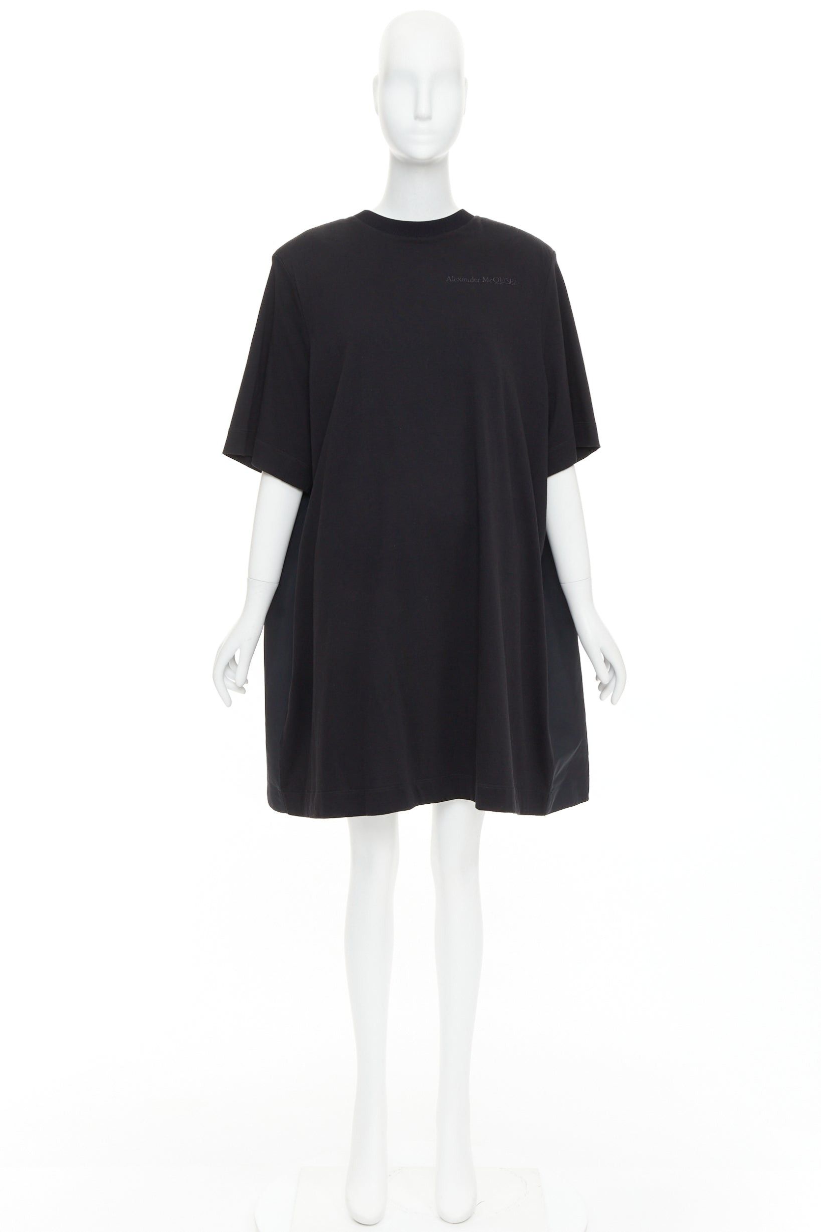 Alexander McQueen ALEXANDER MCQUEEN 2021 black hybrid flared back oversized tshirt dress IT48 XXL Size XL / US 12-14 / IT 48-50 - 9 Thumbnail