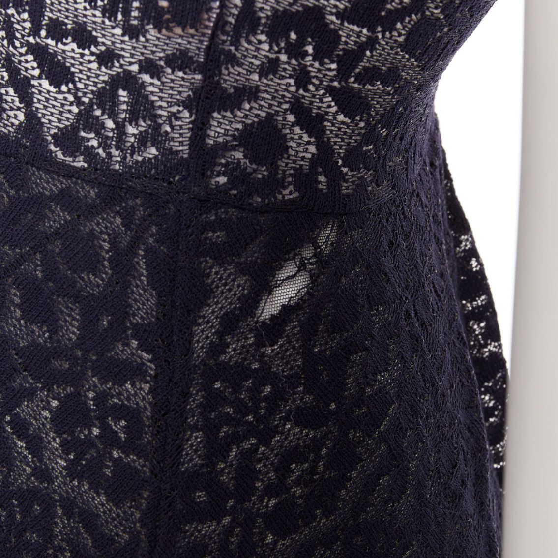 Stella McCartney STELLA MCCARTNEY navy sheer floral lace layered tier dress IT40 S Size S / US 4 / IT 40 - 8 Thumbnail