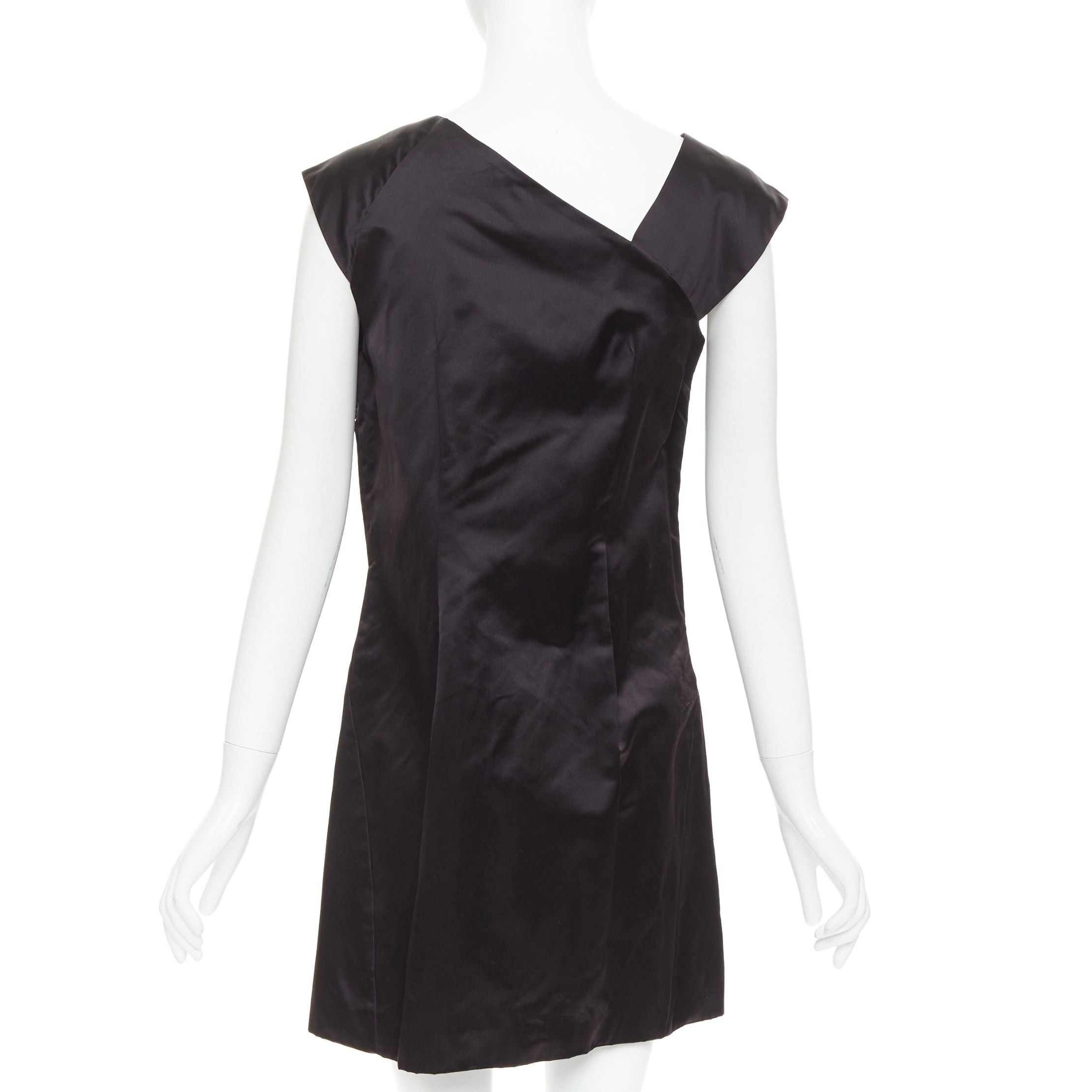 Miu Miu MIU MIU 2009 black silk satin bow top pleated mini dress IT44 L Size M / US 6-8 / IT 42-44 - 5 Thumbnail