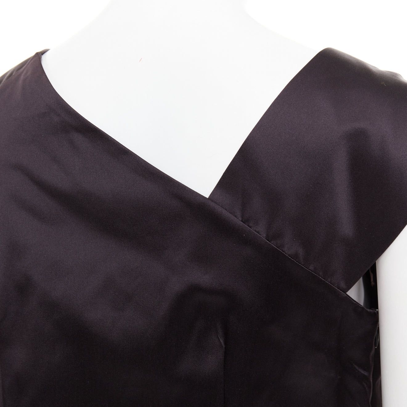 Miu Miu MIU MIU 2009 black silk satin bow top pleated mini dress IT44 L Size M / US 6-8 / IT 42-44 - 7 Thumbnail