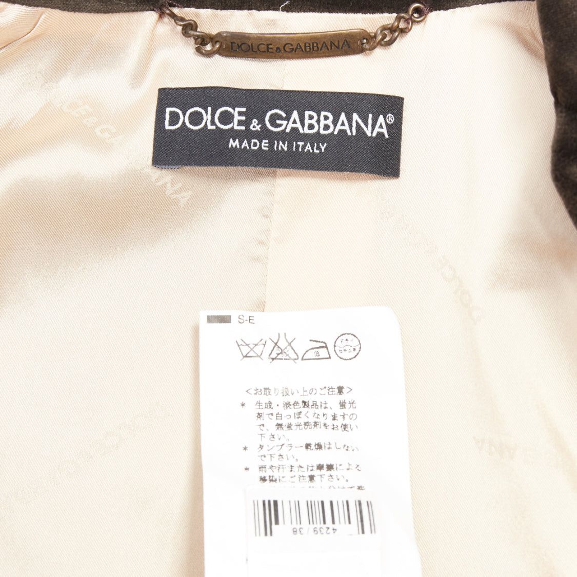 Dolce & Gabbana DOLCE GABBANA dark brown velvet rope pip peak lapel Le Smoking blazer IT38 XS Size XS / US 0-2 / IT 36-38 - 9 Thumbnail