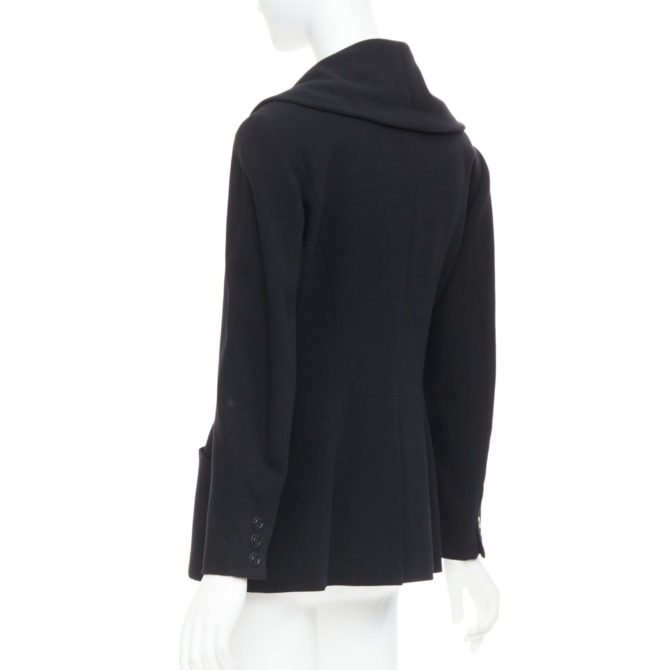 Karl Lagerfeld KARL LAGERFELD Vintage black wool shawl collar double breasetd blazer FR38 M Size M / US 6-8 / IT 42-44 - 7 Thumbnail
