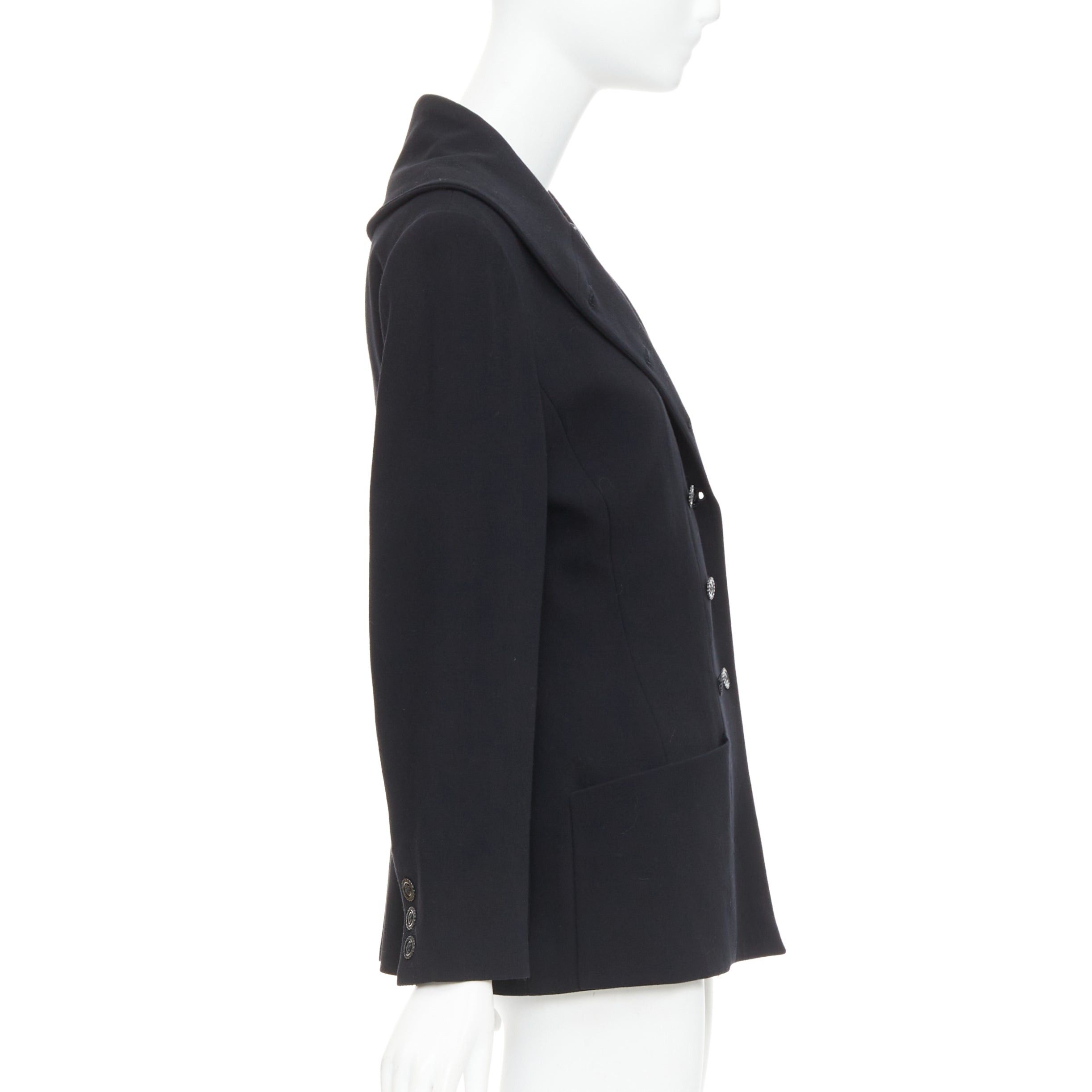 Karl Lagerfeld KARL LAGERFELD Vintage black wool shawl collar double breasetd blazer FR38 M Size M / US 6-8 / IT 42-44 - 5 Thumbnail