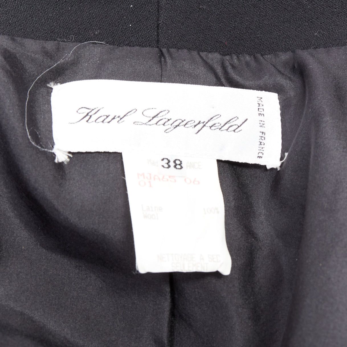 Karl Lagerfeld KARL LAGERFELD Vintage black wool shawl collar double breasetd blazer FR38 M Size M / US 6-8 / IT 42-44 - 9 Thumbnail