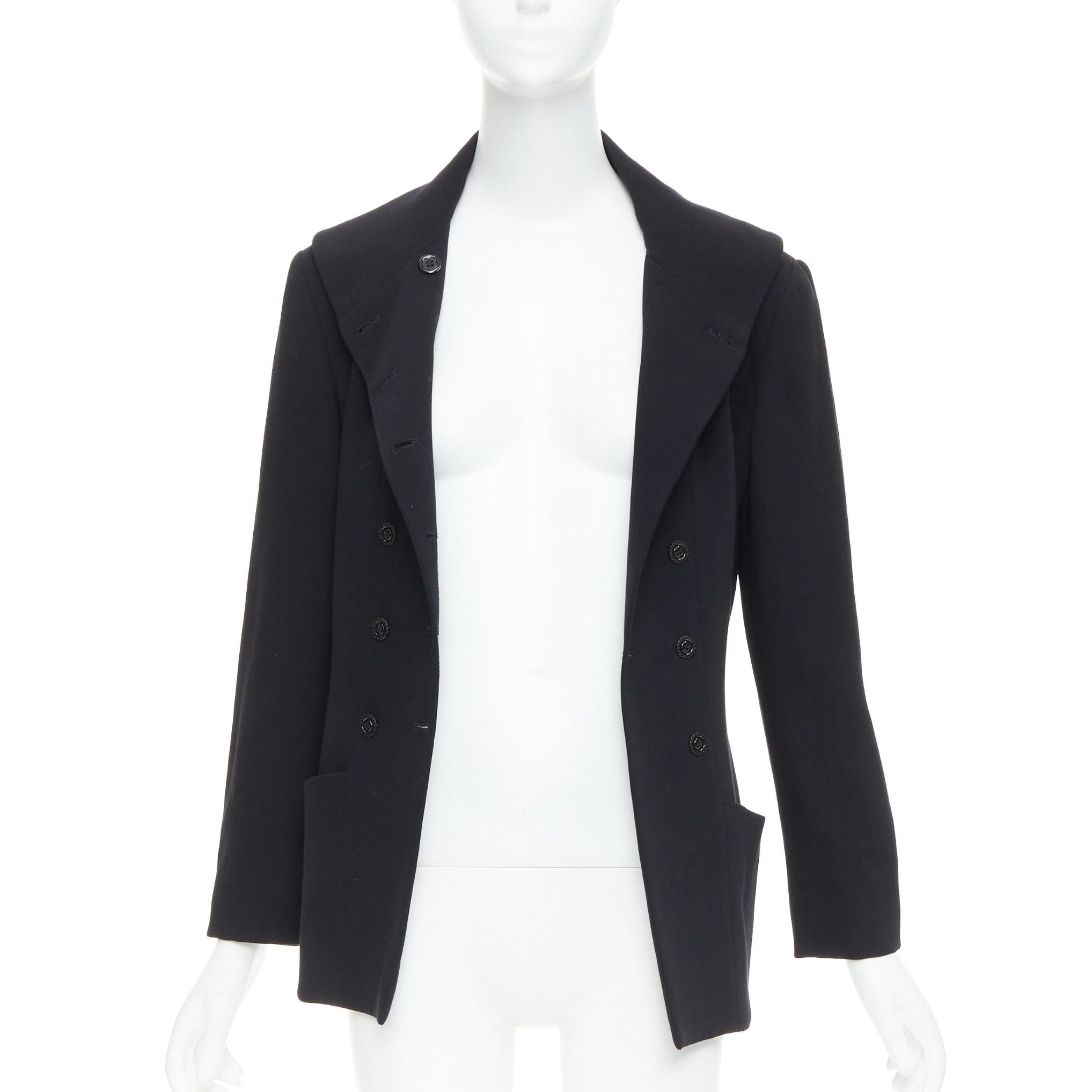 Karl Lagerfeld KARL LAGERFELD Vintage black wool shawl collar double breasetd blazer FR38 M Size M / US 6-8 / IT 42-44 - 3 Thumbnail
