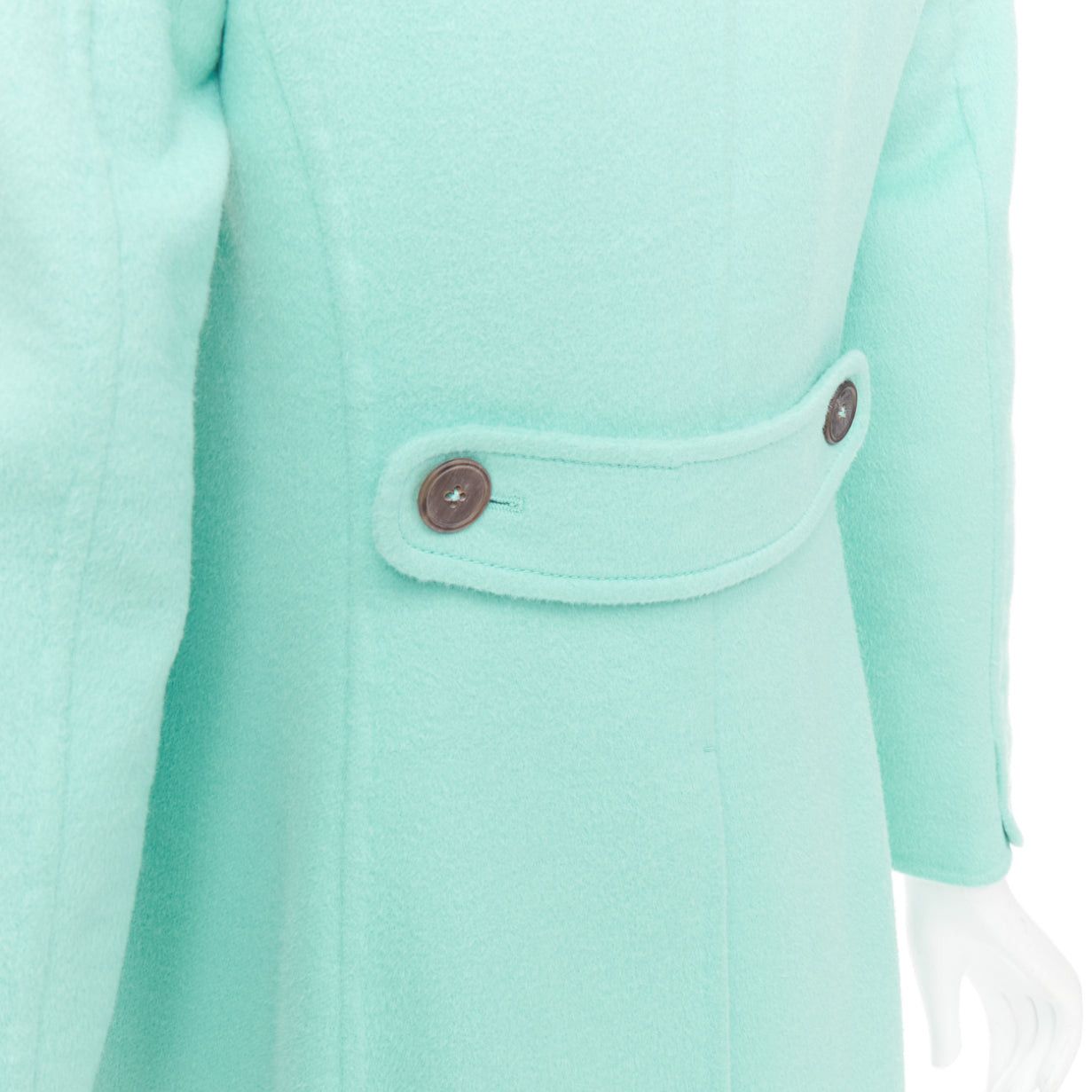 Jil Sander JIL SANDER turquoise blue angorawool patch pocket minimal coat FR34 XS Size XS / US 0-2 / IT 36-38 - 2 Thumbnail