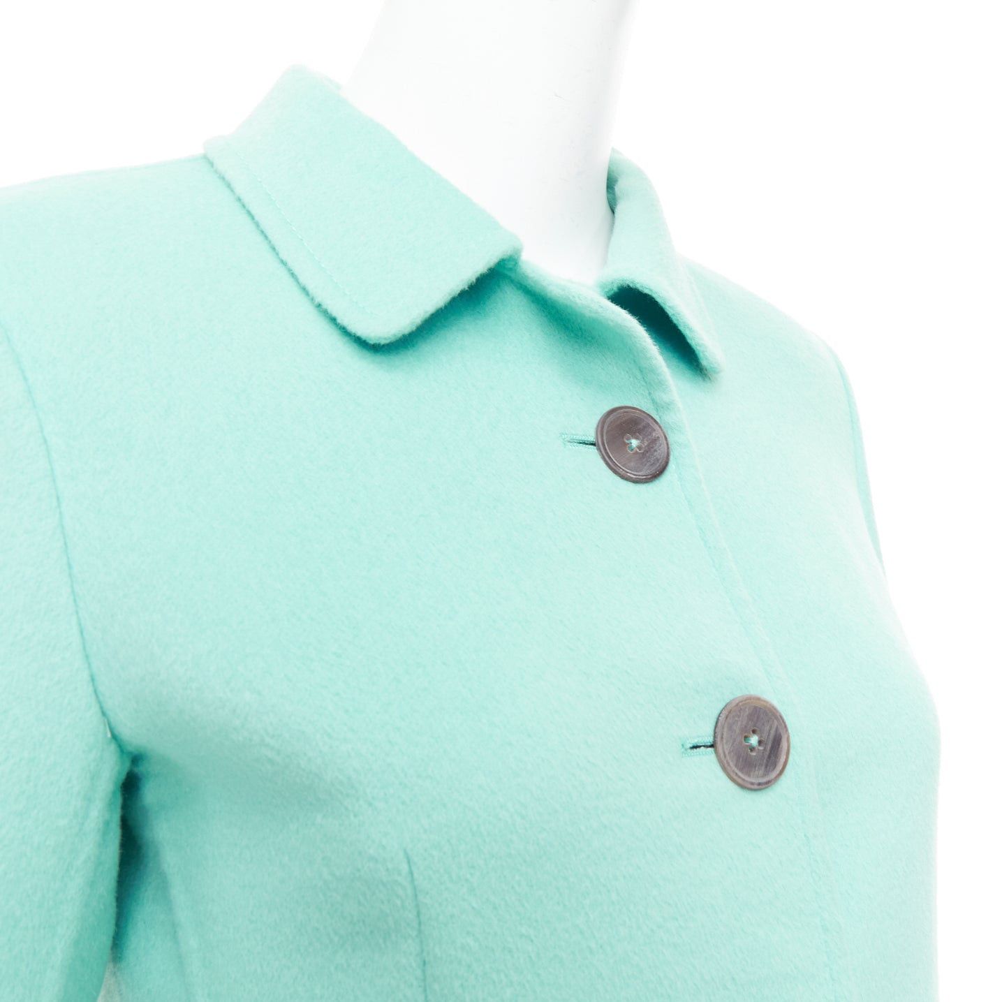 Jil Sander JIL SANDER turquoise blue angorawool patch pocket minimal coat FR34 XS Size XS / US 0-2 / IT 36-38 - 8 Thumbnail