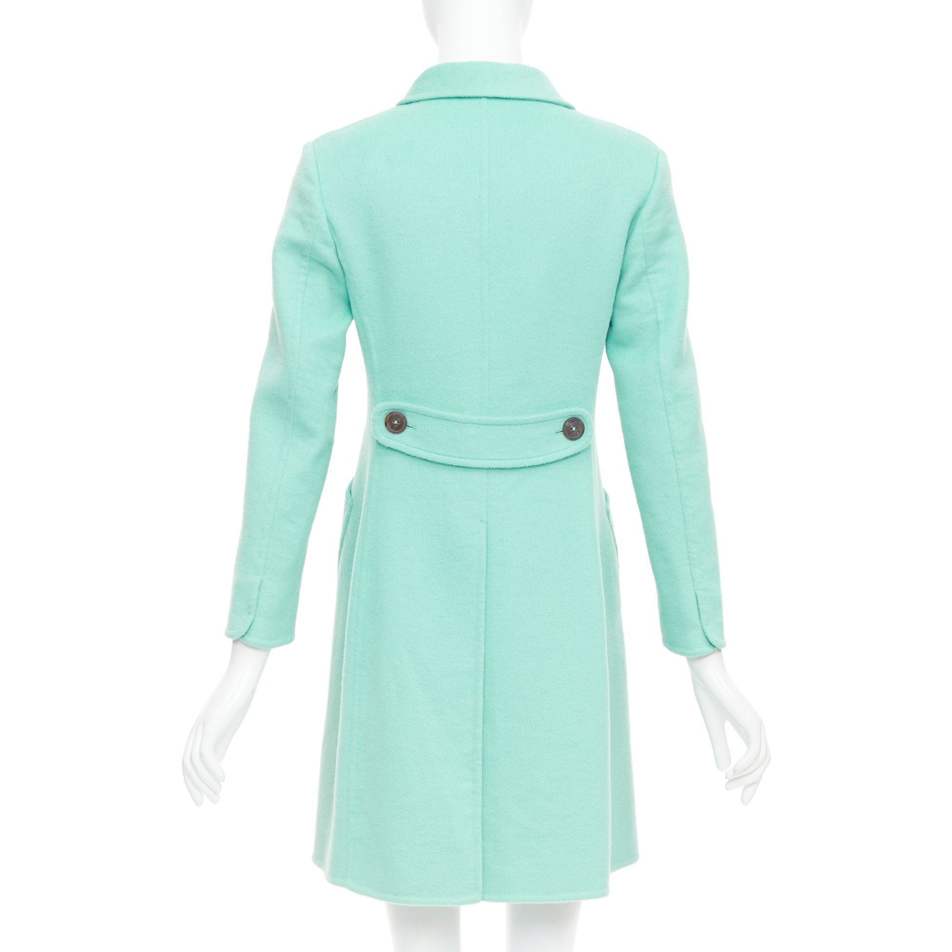 Jil Sander JIL SANDER turquoise blue angorawool patch pocket minimal coat FR34 XS Size XS / US 0-2 / IT 36-38 - 6 Thumbnail