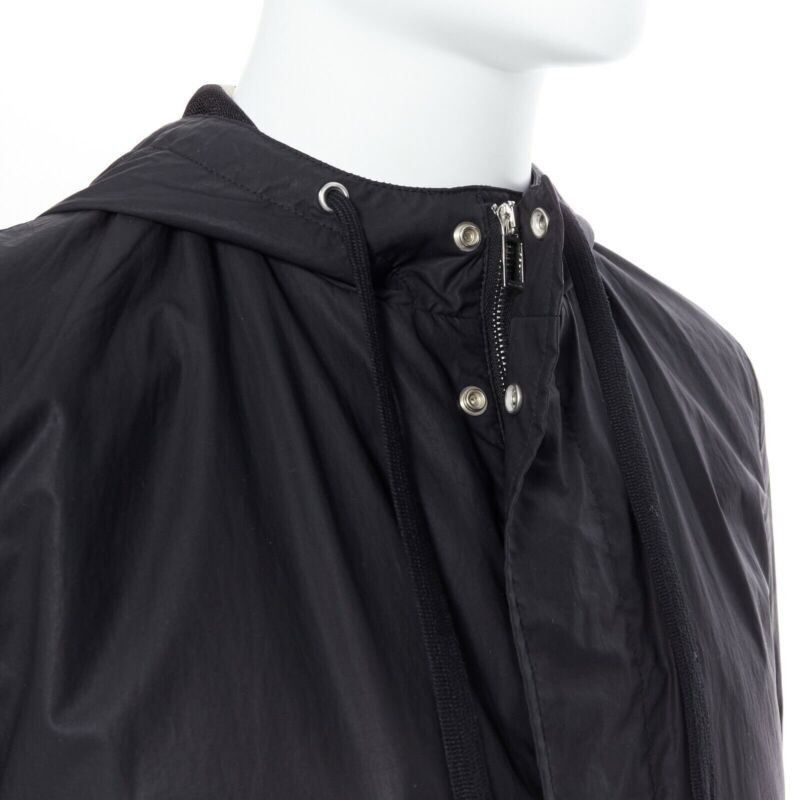 Dior DIOR HOMME black hooded utilitarian drawstrings zipper windbreaker jacket Size US S / EU 44-46 / 1 - 2 Thumbnail