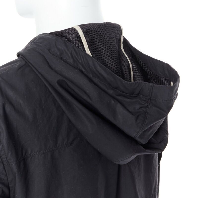 Dior DIOR HOMME black hooded utilitarian drawstrings zipper windbreaker jacket Size US S / EU 44-46 / 1 - 11 Thumbnail