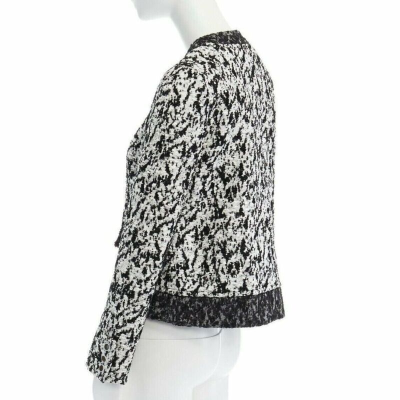 Proenza Schouler runway PROENZA SCHOULER 2011 white black boucle hook eye cropped jacket US4 S Size S / US 4 / IT 40 - 7 Thumbnail