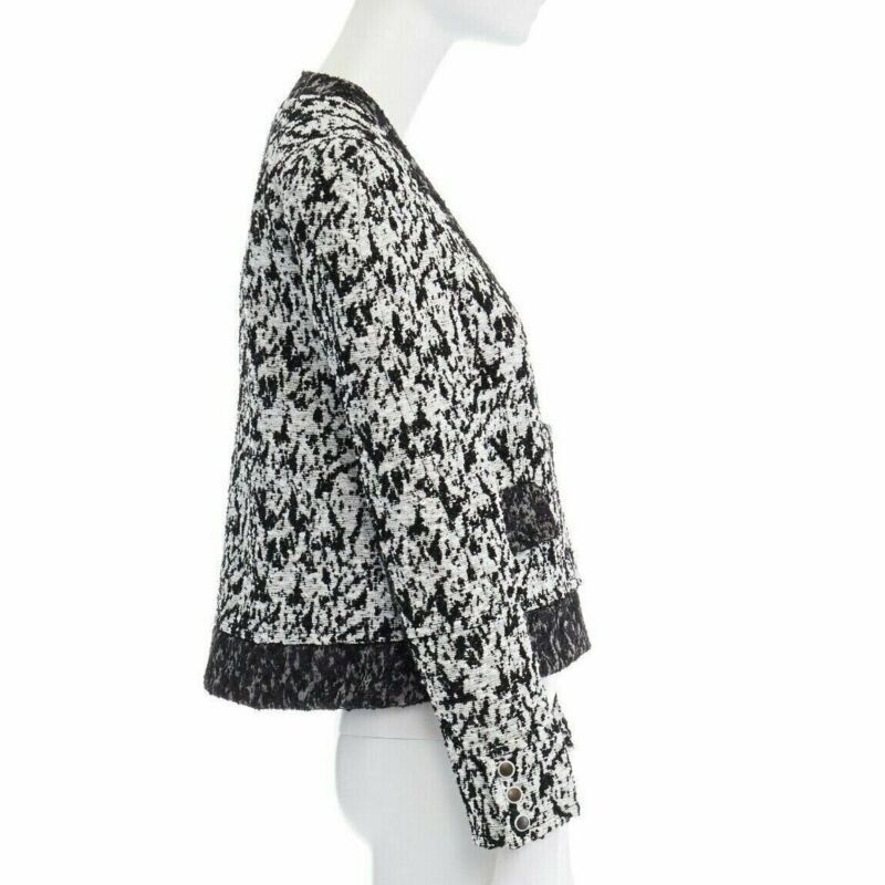 Proenza Schouler runway PROENZA SCHOULER 2011 white black boucle hook eye cropped jacket US4 S Size S / US 4 / IT 40 - 5 Thumbnail