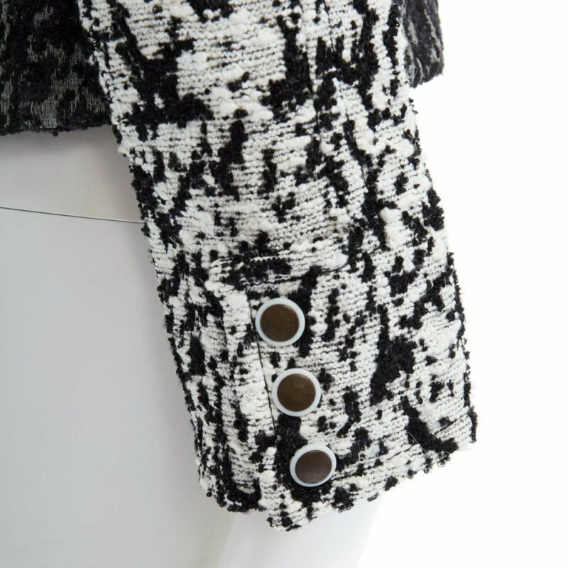 Proenza Schouler runway PROENZA SCHOULER 2011 white black boucle hook eye cropped jacket US4 S Size S / US 4 / IT 40 - 9 Thumbnail