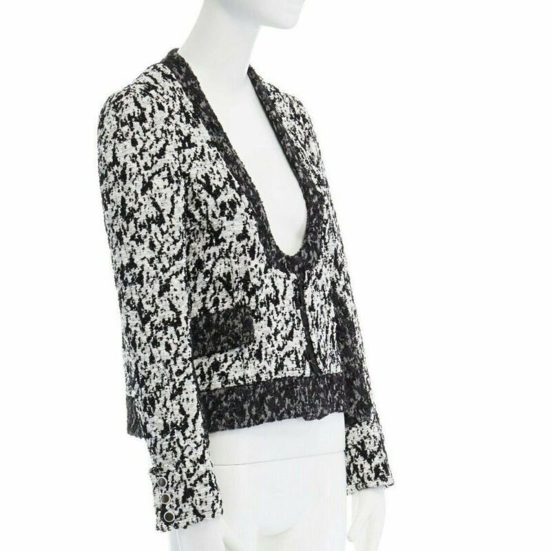 Proenza Schouler runway PROENZA SCHOULER 2011 white black boucle hook eye cropped jacket US4 S Size S / US 4 / IT 40 - 4 Thumbnail