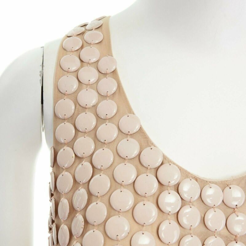 Stella McCartney STELLA MCCARTNEY 2005 pink metal paillettes racer back mini dress IT42 M Size M / US 6-8 / IT 42-44 - 2 Thumbnail