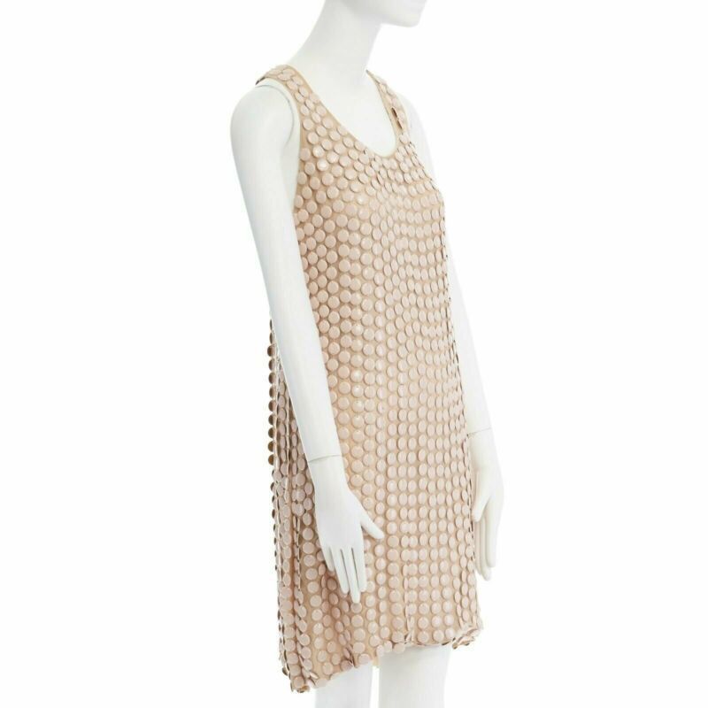 Stella McCartney STELLA MCCARTNEY 2005 pink metal paillettes racer back mini dress IT42 M Size M / US 6-8 / IT 42-44 - 3 Thumbnail