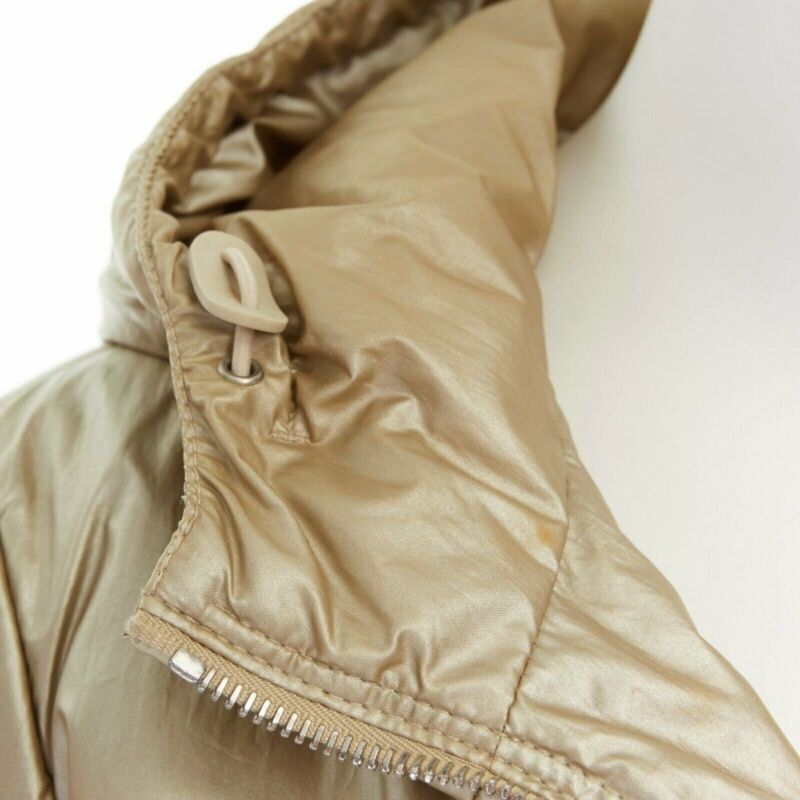 Prada PRADA metallic gold nylon polyester padded hooded fitted winter jacket IT38 XS Size US XS / EU 42 / 0 - 5 Thumbnail