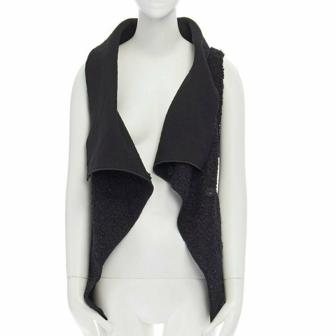 Roland Mouret RM ROLAND MOURET wool mohair blend draped collar sleeveless vest jacket US6 M Size M / US 6-8 / IT 42-44 - 3 Thumbnail
