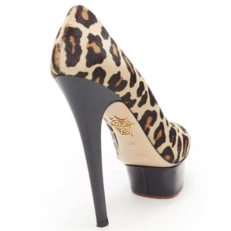 Charlotte Olympia CHARLOTTE OLYMPIA Dolly brown leopard pony hair patent platform pump EU36.5 Size US 6.5 / IT 36.5 - 9 Thumbnail