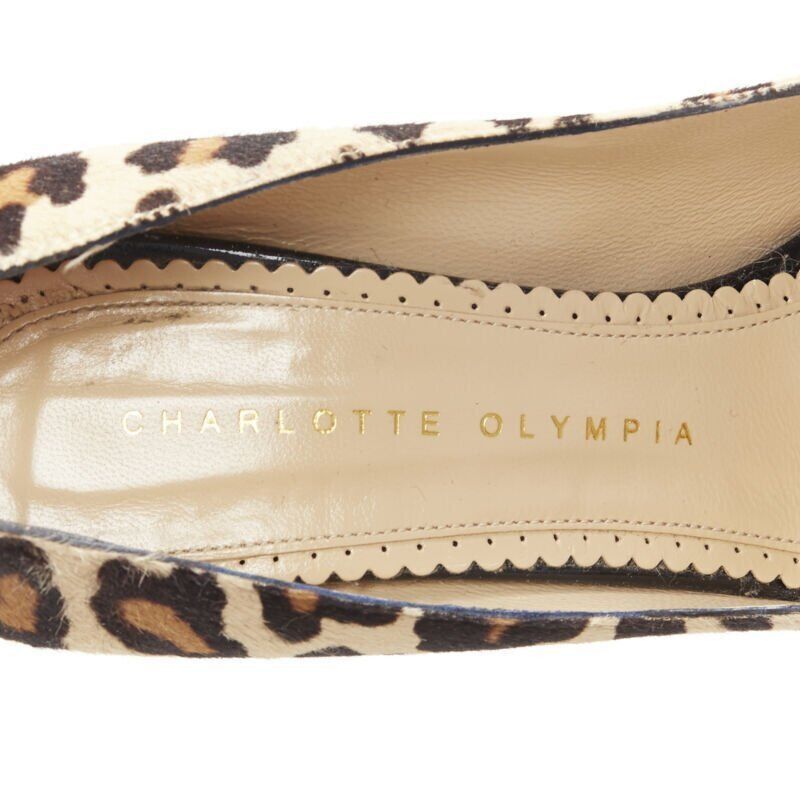 Charlotte Olympia CHARLOTTE OLYMPIA Dolly brown leopard pony hair patent platform pump EU36.5 Size US 6.5 / IT 36.5 - 12 Thumbnail